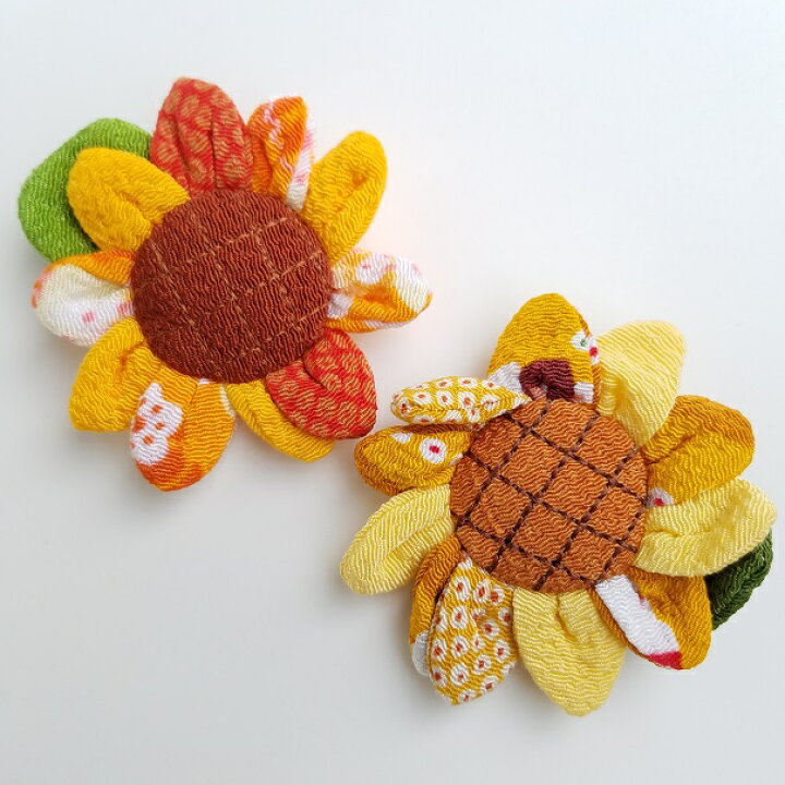 楽天市場 ちりめん細工 キット ちりめん パーツ 花 季節のお花 向日葵 中 飾り 和小物 和雑貨 小物 和柄 インテリア ちりめん細工 装飾 ピンク 可愛い 綺麗 ちりめん 手作り ハンドメイド パーツ 和室 飾り 飾り物 お花 ちりめん細工館 楽天市場店