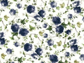 白磁用転写紙 ブルーアイビーローズ（クリア）　/ 青 バラ 薔薇 ブルーローズ blue rose 花柄 flower フラワー プレゼント ピンク 赤 レッドb0