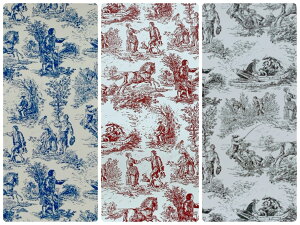 新入荷!ポーセラーツ 転写紙 ヴィレッジライフ(ブルー・ブラック・レッド)/ 上絵付 白磁用 青 黒 赤 ピンク トワルドジュイ 花柄 フラワー 馬 チョウ 蝶々 トワルドジュエ モノクロ 白黒