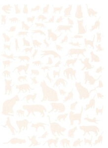 陶器用転写紙 ねこだらけ(シャンパンシルバー)/ シルエット 影絵 ネコ neko 子猫 仔猫 好き キャット キャッツ cats Kitty キティ 動物 アニマル animal ペット銀色ピンク