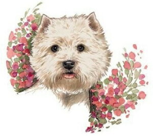 ポーセラーツ【白磁用転写紙】ウェスティー(フェイス)大・小 全2サイズ/ 犬 ドッグ dog 動物 アニマル ウェストハイランドホワイトテリア