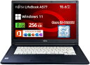 【スーパーSALE開催中】【整備済み品】中古富士通 ノートパソコン LifeBook A577 15.6型 FHD(1920x1080)/第7世代CPU Core i5-7200U@2.5GHz/メモリ8GB/SSD 256GB/DVDドライブ/WIFI/HDMI/Win 11&MS Office 2019搭載ノートパソコン【送料無料】