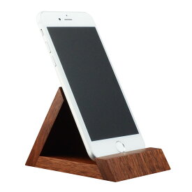 スマートフォンスタンド ブラックウォールナット トライアングル スマホスタンド 木製 ウォルナット シンプル おしゃれ 雑貨 高品質 上質 ギフト プレゼント 贈り物 テレワーク ZOOM 社内 上司