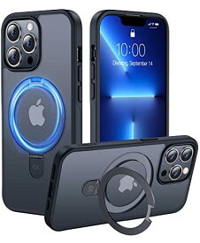 【スタンド機能・Magsafe対応】CASEKOO iPhone13ProMax 用 ケース 隠し収納式 米軍MIL規格 耐衝撃 スマホケース ストラップホール付き ワイヤレス充電対応 13pro max 用 ケース 6.7インチ カバー（ブラック）