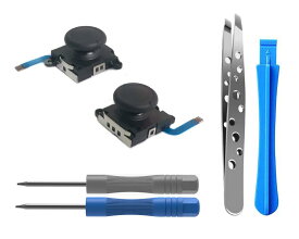 ElecGear 2個ジョイコン交換用ジョイスティック、Switch Joy-conとSwitch Lite対応の左/右コントローラー修理パーツセンサー サムスティック、スイッチ修理部品ツール付き