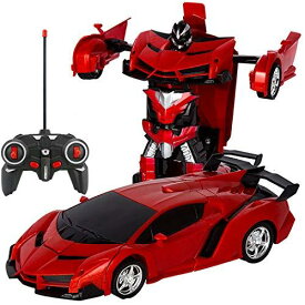 電動RCカー おもちゃの車 リモコンカー ラジコンカー ロボットに変換することができます 非常にクールなデザイン (レッド)