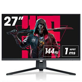 KOORUI 27インチ ゲーミングモニター 27E1QA QHD 2560×1440/VA非光沢/144Hz/1ms/FreeSync対応/G-SYNC対応/傾き調節 ゲーム モニター HDMI X2,DisplayPort ゲーミング ディスプレイ