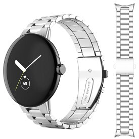 [Miimall] 対応Google Pixel Watch専用 バンド ステンレス Google グーグルPixel Watch 2 2023 Pixel Watch 1 2022 向けの交換バンド 金属 高級ステンレスバンド 調節可能 ビジネス風 Pixel Watch交換バンド（シルバー）
