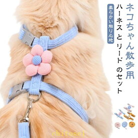 期間限定5%クーポン 猫 ハーネス リード ダブルロック ワンタッチ式 抜けない 簡単 猫用ハーネス 猫用リード 猫用ハーネス＆リードセット 柔らかい触り心地 ねこハーネス ねこリード ペットハーネス chitose1