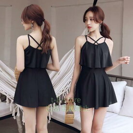 水着 ワンピース レディース 水着体型カバー かわいい ママ水着 2点セット 20代 30代 40代 学生用 株式会社錦 韓国風 可愛い