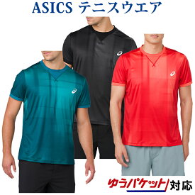 アシックス Tシャツ　グラフィックショートスリーブトップ 154406　メンズ 2018SS テニス ゆうパケット（メール便）対応返品・交換不可　クリアランス