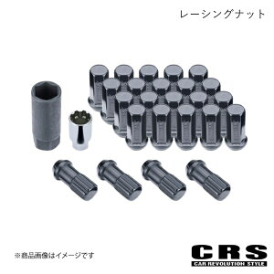 CRS シーアールエス レーシングナット 6穴24本入り ロックナット付 1台分 ブラック ハイエース/レジアスエース 2004年8月〜 ES-3011-11