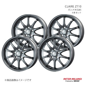 INTER MILANO インターミラノ CLAIRE ZT10 ホイール 4本セット【18×7.5J 5-114.3 INSET38 ガンメタ】