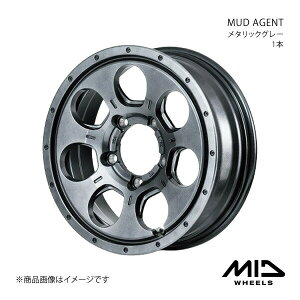 MID WHEELS/MUD AGENT ジムニー 64系 アルミホイール1本【16×5.5J 5-139.7 INSET22 メタリックグレー】