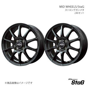 MID WHEELS/StaG �t�B�b�g GE�n �A���~�z�C�[��2�{�Z�b�g�y15×5.5J 4-100 INSET50 SGM�zS76655543350DG0N×2