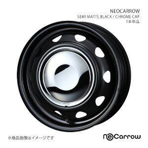 NEOCARROW �l�I�L���� �z�C�[�� 1�{�P�i 0014040 �y12×3.5J 12-100/110/114.3 INSET34 SEMI MATTE BLACK/CHROME CAP�z