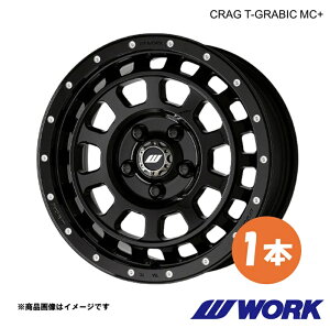 WORK ���[�N �z�C�[�� 1�{ �N���b�O �e�B�[�O���r�b�N MC+ 1�s�[�X ���S��R DBA-MH34S�y15×5.0J 4-100 INSET45 BLKPM�zCRAG T-GRABIC MC+