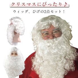 サンタ コスプレ かつら ひげ 2点 なりきり セット サンタクロース サンタコス サンタコスプレ メンズ レディース サンタコスチューム コスプレグッズ 男性 女性 本格的 面白い クリスマス コスチューム イベント 仮装 衣装 おしゃれ クリスマスグッズ 送料無料