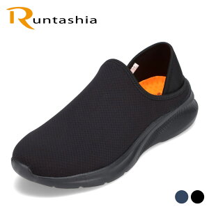 ランタシア RUNTASHIA RT7700M メンズ靴 靴 シューズ 3E相当 キックバック スリッポン 軽量 2WAY 履きやすい ローカットスニーカー 伸縮性 ブラック