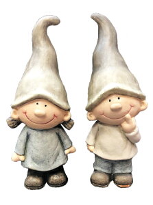 ガーデニング ガーデンオーナメント 置物 オブジェ インテリア かわいい 雑貨 【 とんがりキッズ L(男の子&女の子)】