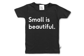 【在庫限り】【再入荷なし】 Nor-Folk　イギリス製　子供服/キッズ　コットンTシャツ　Small Is Beautiful　ブラック【モノトーン おしゃれ 親子 お揃い プレゼント 子供服 男の子 女の子 Tシャツ 半袖 ベビー服 コットン】