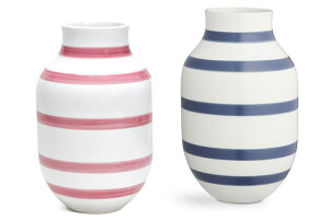 【在庫限り】【再入荷なし】KAHLERケーラー OMAGGIOオマジオ フラワーベース Lサイズ【北欧雑貨 OMAGGIO 花瓶 デンマーク 陶器 モダン 大きめ 玄関 一輪挿し ボーダーデザイン】