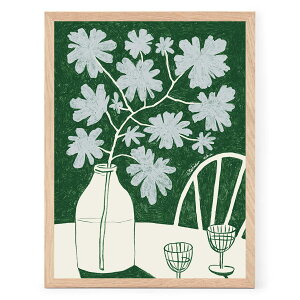 The Poster Club A[g|X^[ 30×40cm Blue Flowers & Red Wine |X^[Nu kG f}[N A[gvg CeA  IV lC  mN re[W Be[W