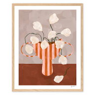 The Poster Club アートポスター 40×50cm White Flowers in Striped Vase ポスタークラブ 北欧雑貨 デン…