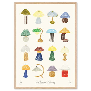 The Poster Club �A�[�g�|�X�^�[ 50×70cm A Collection of Lamps �|�X�^�[�N���u �k���G�� �f���}�[�N�� �A�[�g�v�����g �C���e���A ������� �I�V���� �l�C �������� ���m�N�� �r���e�[�W ���B���e�[�W