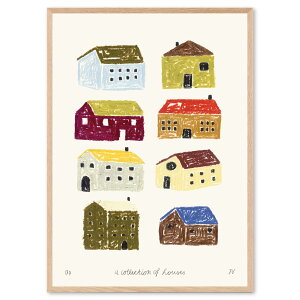 The Poster Club �A�[�g�|�X�^�[ 50×70cm A Collection of Houses �|�X�^�[�N���u �k���G�� �f���}�[�N�� �A�[�g�v�����g �C���e���A ������� �I�V���� �l�C �������� ���m�N�� �r���e�[�W ���B���e�[�W