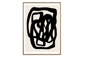 Poster & Frame A[g|X^[ 50×70cm Black Lines k CeA  lC A[gvg i TCY  Ǌ|  Q rO CO f}[N _ G  ۃA[g 