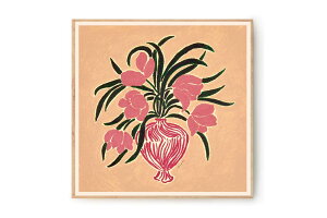 Poster & Frame A[g|X^[ 50×50cm Tulips in a Red Vase k CeA  lC A[gvg i TCY  Ǌ|  Q rO CO f}[N _ G 