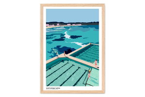 Poster & Frame アートポスター A3 Bondi Icebergs 北欧 インテリア おしゃれ 人気 アートプリント 高品質 サイズ 送料無料 壁掛け 玄関 寝室 リビング 海外 デンマーク モダン 絵画 木 抽象アート 幾何
