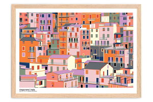 Poster & Frame A[g|X^[ A3 Cinque Terre k CeA  lC A[gvg i TCY  Ǌ|  Q rO CO f}[N _ G  ۃA[g 