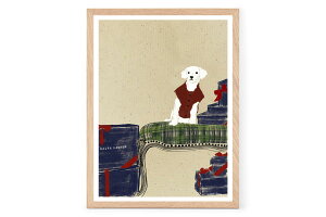 Poster & Frame A[g|X^[ 30×40cm RL Dog Xmas k CeA  lC A[gvg i TCY  Ǌ|  Q rO CO f}[N _ G  ۃA[g 
