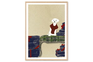 Poster & Frame A[g|X^[ 50×70cm RL Dog Xmas k CeA  lC A[gvg i TCY  Ǌ|  Q rO CO f}[N _ G  ۃA[g 