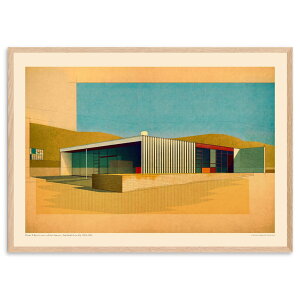 PSTR studio �A�[�g�|�X�^�[ 50×70cm Charles & Ray Eames and Eero Saarinen Case Study House #9 �k���G�� �A�[�g�v�����g �|�X�^�[ �C���e���A ������� �I�V���� �I�����_