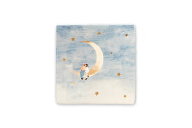 StoryTiles　オランダ製セラミックタイル/陶板/ウォールデコレーション　To the Moon and Back　Sサイズ（10×10cm）　【ウォールアート ウォールデコレーション セラミック 陶器 タイル 陶板 北欧雑貨 モノトーン おしゃれ インテリア モノクロ 壁掛け 小物 可愛い レトロ