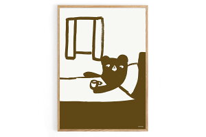 Ted & Tone ポスター/アートプリント 50×70cm Tea in bed 【アート イラスト キッズ 子供 ポスター インテリア 北欧雑貨 ウォールアート 額縁 壁紙 おしゃれ 壁掛け 絵画 パネル モダン モノク