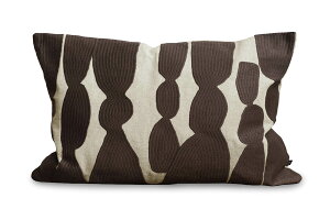 Fine Little Day ファインリトルデイ クッションカバー BOWIE モカ 58×38cm 刺繍 リネン コットン 綿 麻 ソファ 枕カバー 長方形 北欧インテリア 北欧雑貨 リビング雑貨 北欧デザイン ナチュラルイン