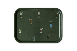 Fine Little Day ファインリトルデイ 長方形トレイ GOLFERS 27×20cm お盆 トレー 木製トレイ 食卓トレイ サービングトレイ カフェ イラスト 北欧インテリア 北欧雑貨 リビング雑貨 北欧デザイン ナチ