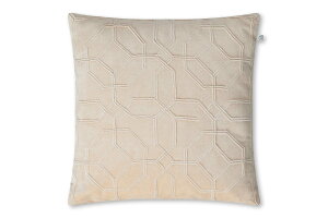 Chhatwal & Jonsson チャットワル&ヨンソン クッションカバー NANDI Beige 50×50cm コットンベルベット×コットン刺繍 【北欧 雑貨 インテリア リビング クッション ソファ おしゃれ 刺繍 天然