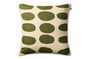 Chhatwal & Jonsson チャットワル&ヨンソン クッションカバー ASIM Beige/Cactus Green 50×50cm リネン 【北欧 雑貨 インテリア リビング クッション ソファ おしゃれ 刺繍 天然素材 麻 綿 リネン