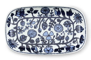 WAZAN フラワーパレードシリーズ 長角皿 ホワイト 【和山 WASAN 波佐見焼 北欧 デザイン ノスタルジック 食器 おしゃれ インテリア セラミック シンプル 人気 おすすめ 日本製 お皿 中皿 デザ