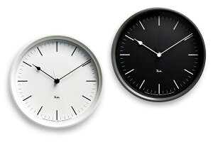 Lemnosレムノス 渡辺力 レムノス シンプルなウォールクロック/電波時計 直径20cm RIKI STEEL CLOCK【モノトーン 北欧雑貨 インテリア 壁掛け時計 リビング雑貨 デザイン時計 デザイナーズ時