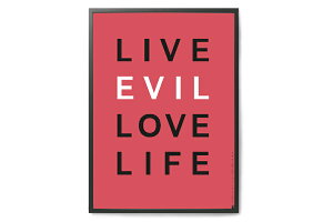 PLAYTYPE@At@xbg@|X^[/A[gvg@50×70cm@LIVE EVIL LOVE LIFEyk f}[N tHg p _A[g CXg CeA  Ǌ| G pl _