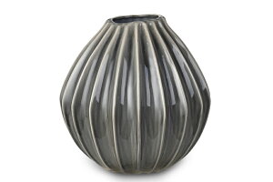【在庫限り】【再入荷なし】Broste Copenhagen 陶磁器製のフラワーベース WIDE Lサイズ 高さ30cm グレー【北欧雑貨 デンマーク 花瓶 リビング雑貨 置物 おしゃれ モノトーン フラワーベース