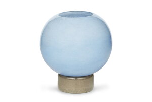 Broste Copenhagen ブロステコペンハーゲン マウスブロー フラワーベース Mari Vase 高さ21cm Serenity Light Blue × Taupe 花瓶 一輪挿し 置き物 ナチュラル 吹きガラス ハンドメイド 玄関