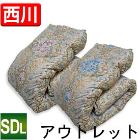 【送料無料！】【展示品処分】京都西川あったか吸湿発熱わた「サンバーナー」＆羽毛入り掛けふとん〔シーナ〕〔4S12138ST-20〕セミダブルロング/あったか素材/ニューセントラルキルティング/襟元羽毛入り 【アウトレット】【色やけ・汚れ等気にならない方に】