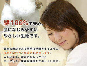 【お買得・】日本製羽毛掛け布団(ハンガリーホワイトダックダウン85%)キナリムジカラーダブルロング